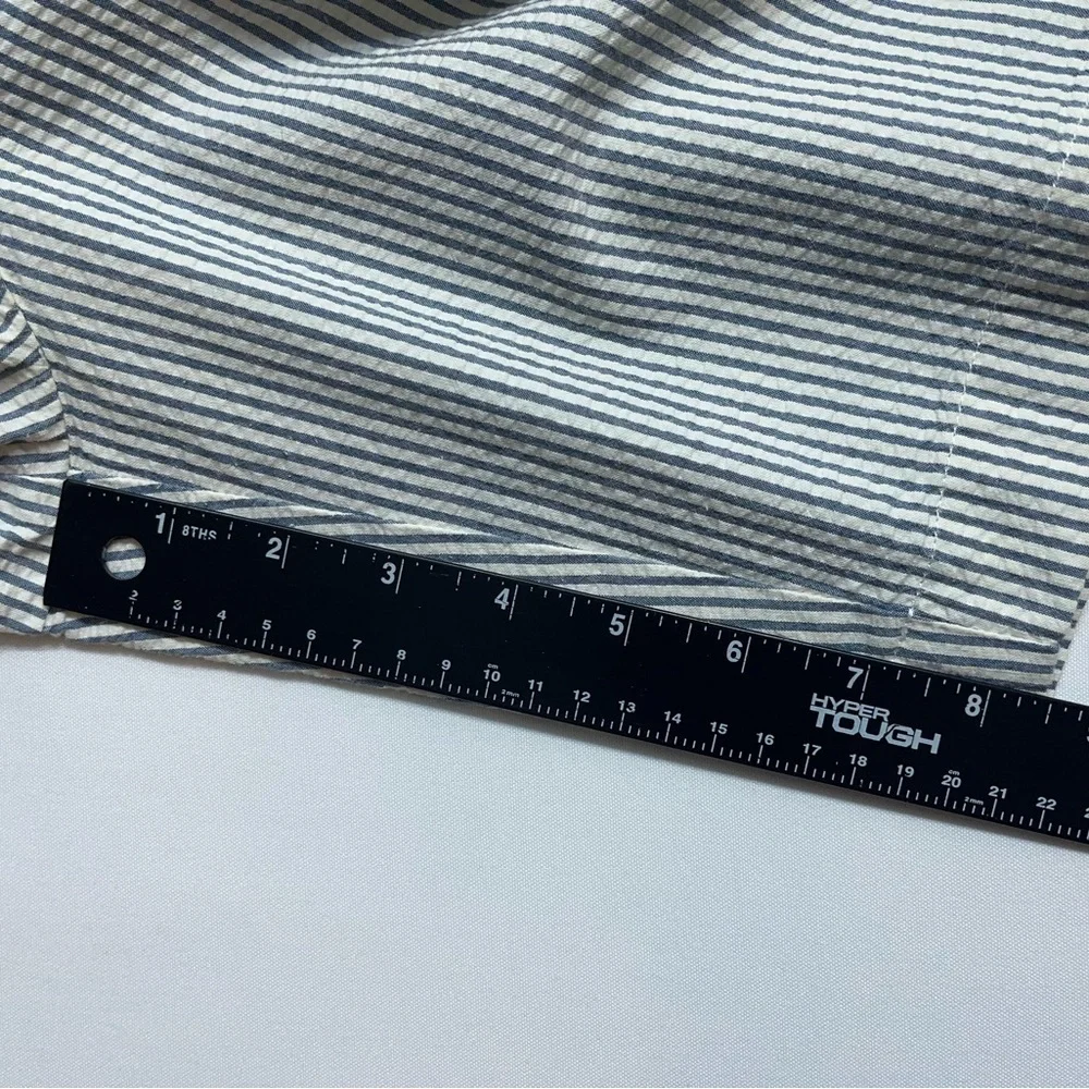 J. Crew Seersucker Shorts Blue Striped Mens Size 35 Golf Preppy 8.5 Inch Inseam